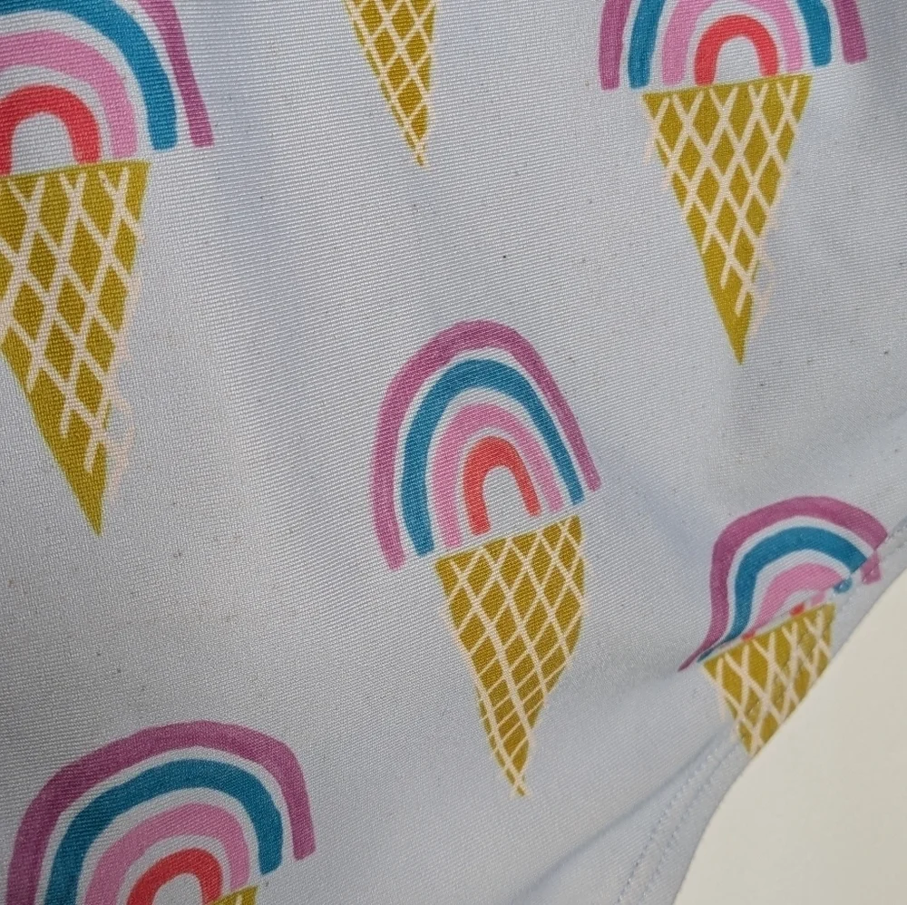 Tea Collection Blue Pink Rainbow Ice Cream Cone Long Sleeve Swimsuit 16